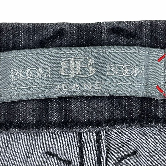 Boom Boom Jeans Juniors 15 Black Denim Sequins Boot Cut - Picture 2 of 12